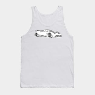 Pagani Huayra Supercar Racing Wireframe Tank Top